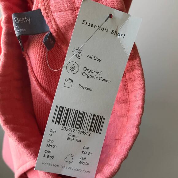 Sweaty Betty Blush Pink Essentials High Waist Longline Sweat Shorts - Picture 10 of 11